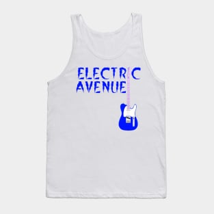 Electric Guitar, Electric Avenue, Blue Guitar Tank Top